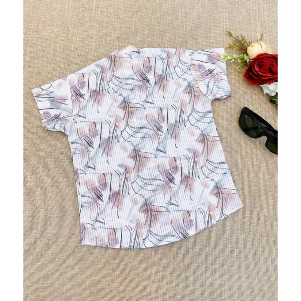 Generic Boy's Cotton Blend Printed Short Sleeve Shirt (MultiColor) - Image 4