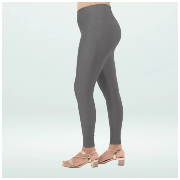 Generic Women's Cotton Blended Solid Shimmer Ankle leggings (Dark Gray) - Image 4