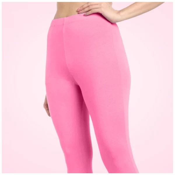 Generic Women's Cotton Blended Solid Ankle legging (Baby Pink) - Image 5