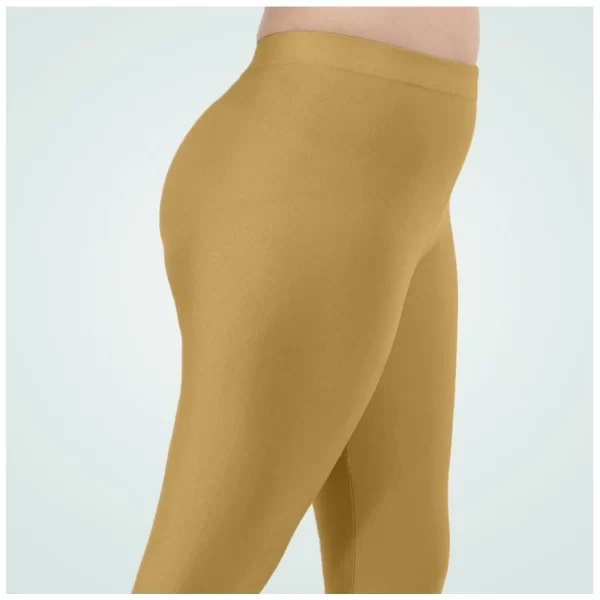 Generic Women's Cotton Blended Solid Shimmer Ankle leggings (Beige) - Image 2