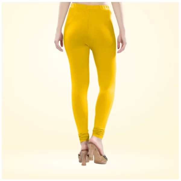 Generic Women's Cotton Blended Solid Churidar leggings (Yellow) - Image 3