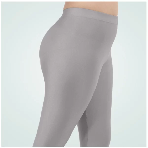 Generic Women's Cotton Blended Solid Shimmer Ankle leggings (Silver Gray) - Image 5