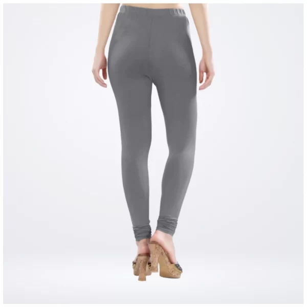 Generic Women's Cotton Blended Solid Churidar leggings (Silver Gray) - Image 4