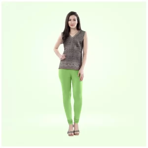 Generic Women's Cotton Blended Solid Churidar leggings (Pista Green)