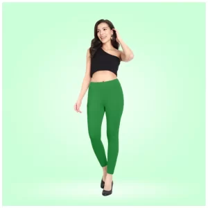 Generic Women's Cotton Blended Solid Ankle legging (Green)
