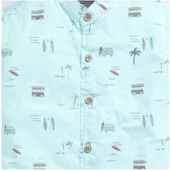 Generic Boy's Cotton Blend Printed Short Sleeve Shirt (MultiColor) - Image 3