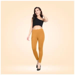Generic Women's Cotton Blended Solid Ankle legging (Mustard Yellow)