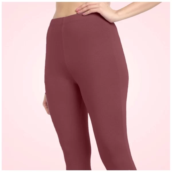 Generic Women's Cotton Blended Solid Ankle legging (Maroon) - Image 5