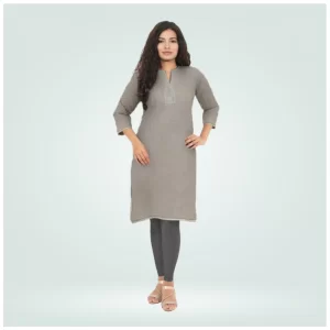 Generic Women's Cotton Blended Solid Shimmer Ankle leggings (Dark Gray)