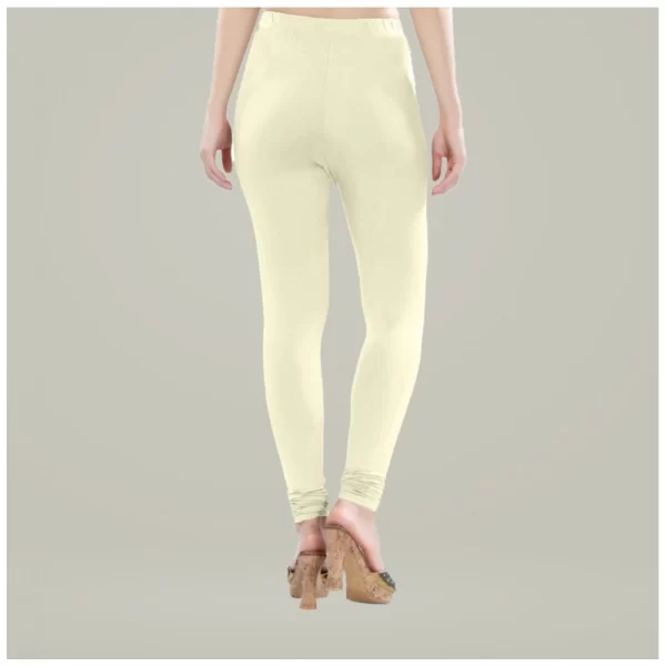 Generic Women's Cotton Blended Solid Churidar leggings (Cream) - Image 3