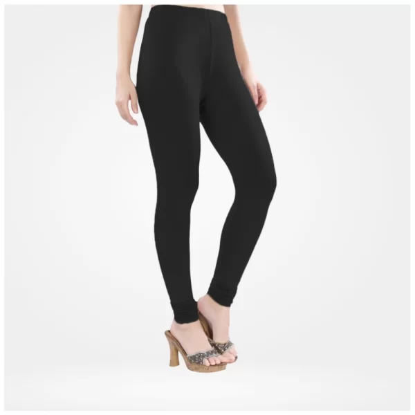Generic Women's Cotton Blended Solid Churidar leggings (Black) - Image 3