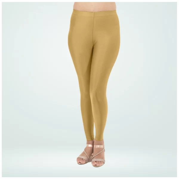 Generic Women's Cotton Blended Solid Shimmer Ankle leggings (Beige) - Image 3