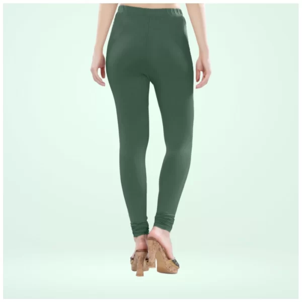 Generic Women's Cotton Blended Solid Churidar leggings (Bottle Green) - Image 4