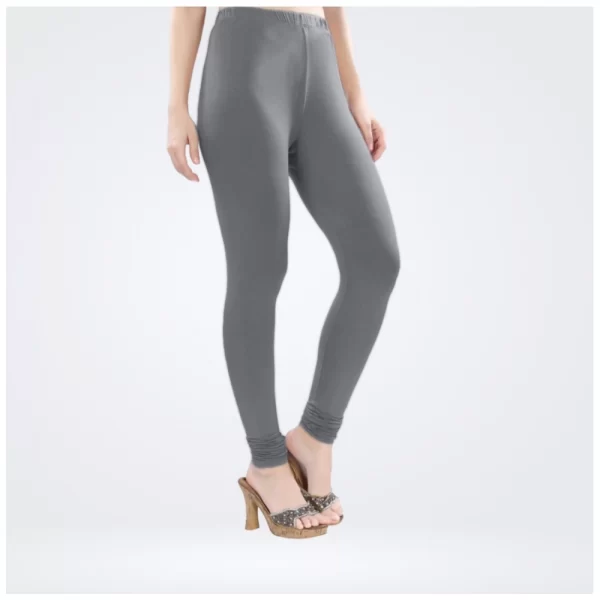 Generic Women's Cotton Blended Solid Churidar leggings (Silver Gray) - Image 5