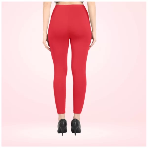 Generic Women's Cotton Blended Solid Ankle legging (Red) - Image 5
