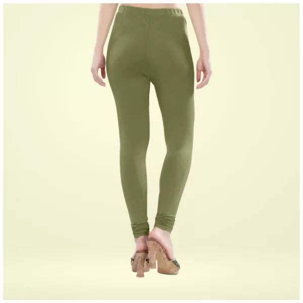 Generic Women's Cotton Blended Solid Churidar leggings (Olive Green) - Image 3