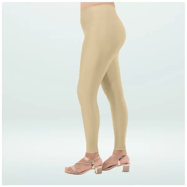 Generic Women's Cotton Blended Solid Shimmer Ankle leggings (New Skin) - Image 3