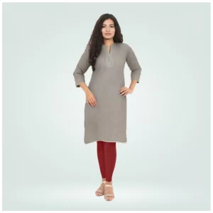 Generic Women's Cotton Blended Solid Shimmer Ankle leggings (Maroon)