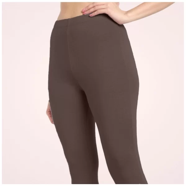 Generic Women's Cotton Blended Solid Ankle legging (Brown) - Image 5