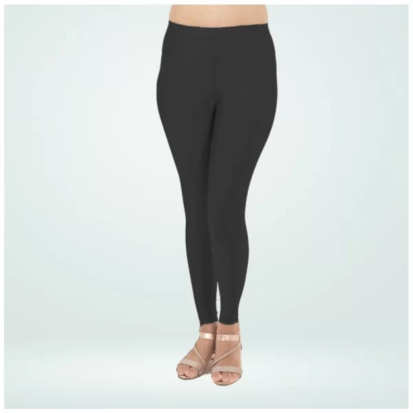Generic Women's Cotton Blended Solid Shimmer Ankle leggings (Black) - Image 4