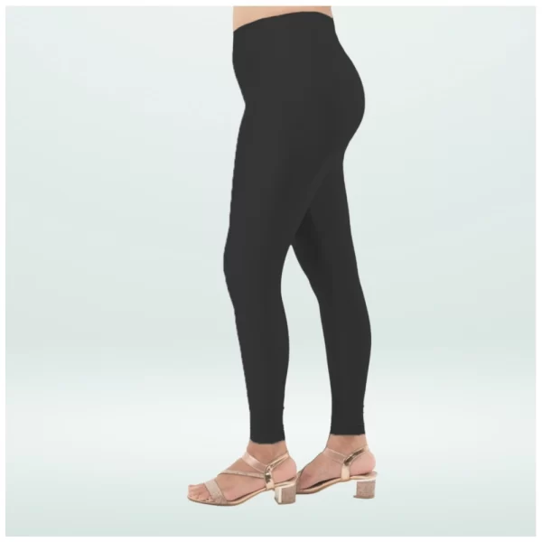 Generic Women's Cotton Blended Solid Shimmer Ankle leggings (Black) - Image 3