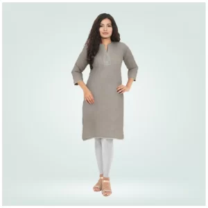 Generic Women's Cotton Blended Solid Shimmer Ankle leggings (Silver)