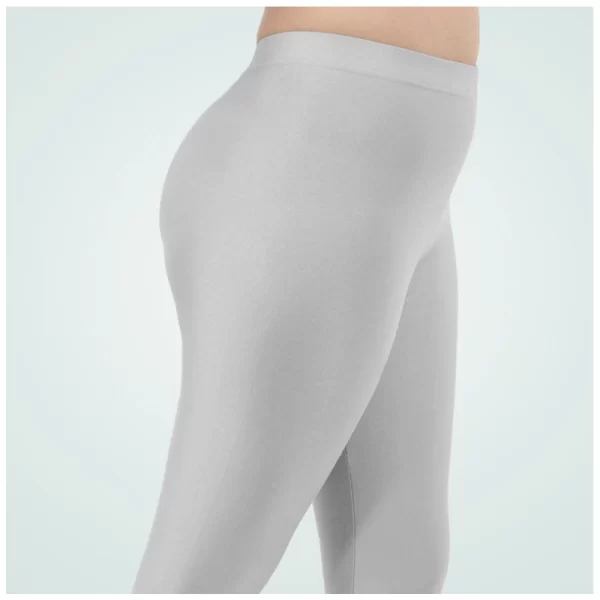 Generic Women's Cotton Blended Solid Shimmer Ankle leggings (Silver) - Image 5