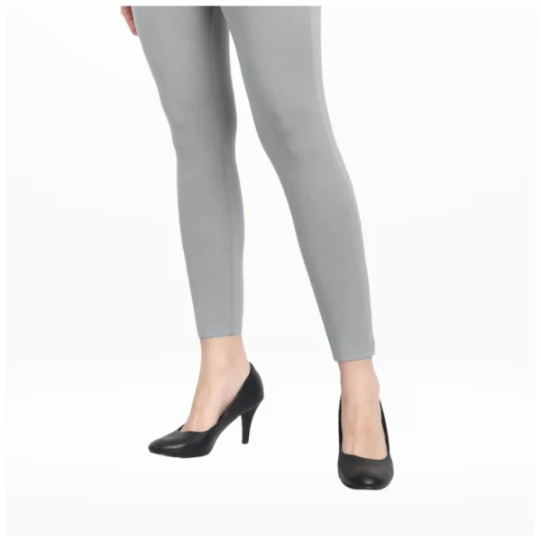 Generic Women's Cotton Blended Solid Ankle legging (Silver Gray) - Image 3