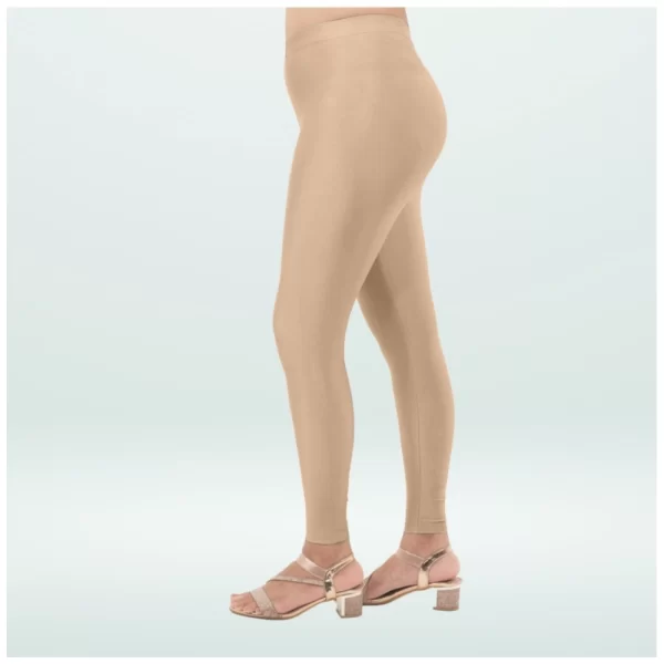 Generic Women's Cotton Blended Solid Shimmer Ankle leggings (Sandal) - Image 5