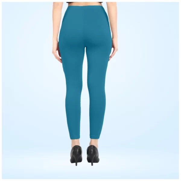 Generic Women's Cotton Blended Solid Ankle legging (Blue) - Image 4