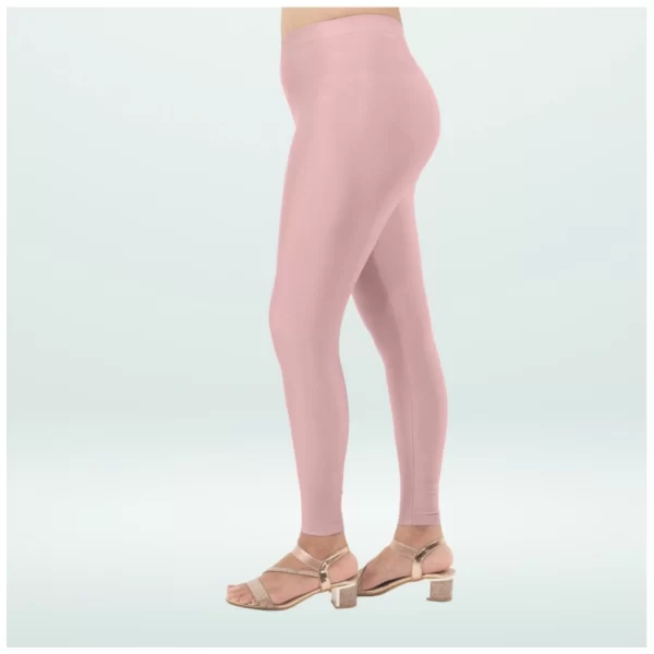 Generic Women's Cotton Blended Solid Shimmer Ankle leggings (Onion) - Image 3