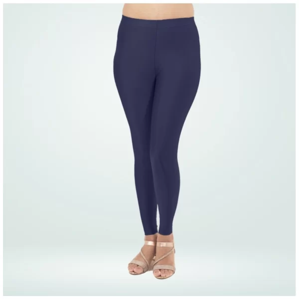 Generic Women's Cotton Blended Solid Shimmer Ankle leggings (Navy Blue) - Image 3