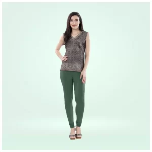 Generic Women's Cotton Blended Solid Churidar leggings (Bottle Green)