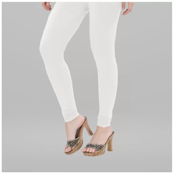 Generic Women's Cotton Blended Solid Churidar leggings (White) - Image 3