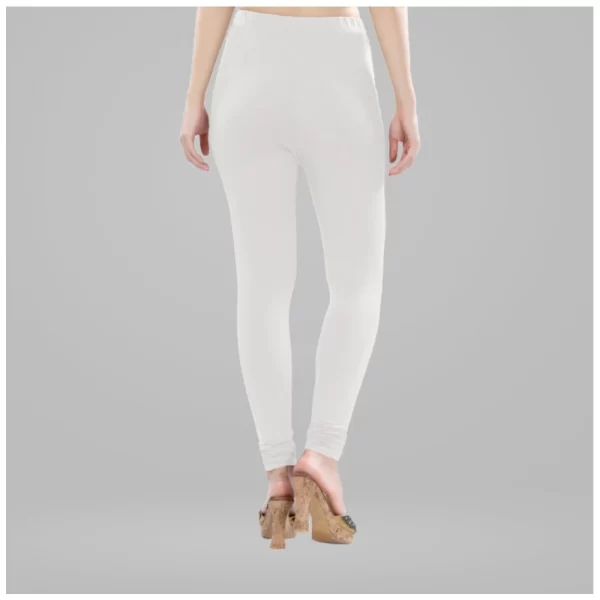 Generic Women's Cotton Blended Solid Churidar leggings (White) - Image 4