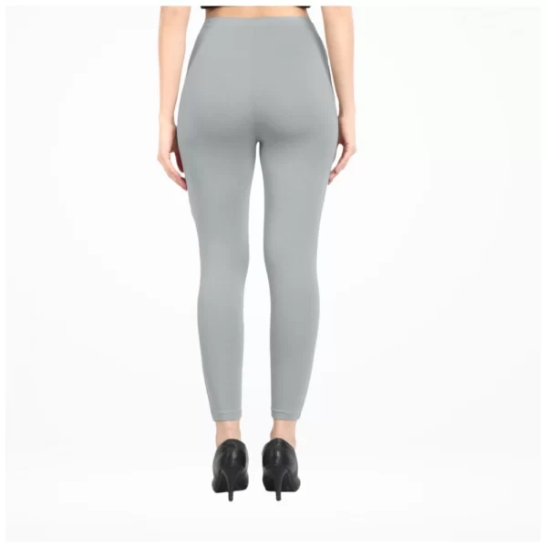 Generic Women's Cotton Blended Solid Ankle legging (Silver Gray) - Image 4