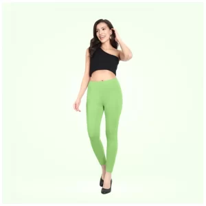 Generic Women's Cotton Blended Solid Ankle legging (Pista Green)