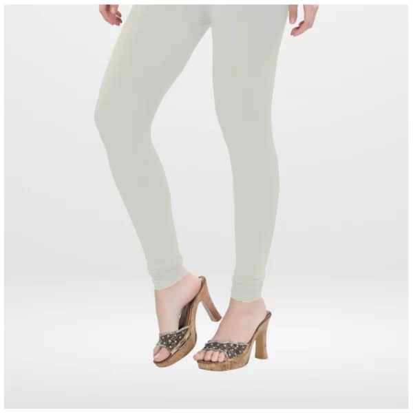 Generic Women's Cotton Blended Solid Churidar leggings (White) - Image 3