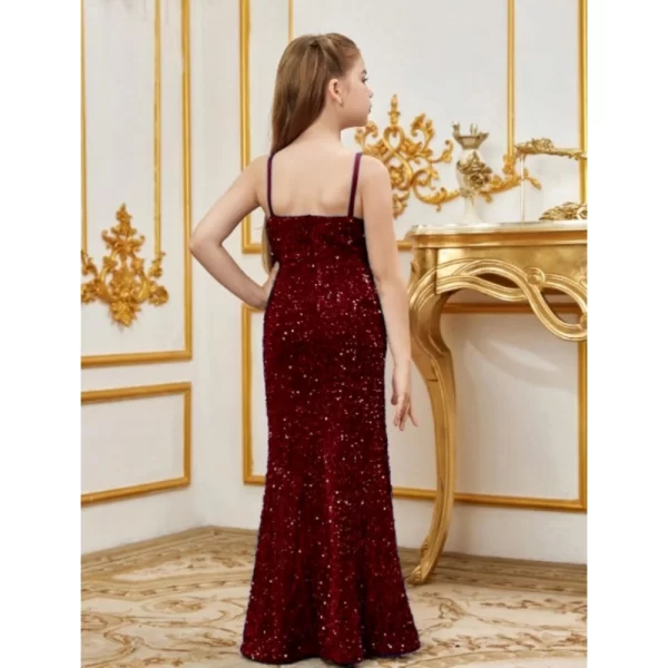 Generic Girl's Rayon Solid Off Sholder Western Dress (Maroon) - Image 4