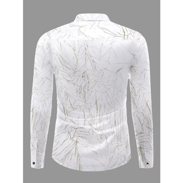 Generic Men's Casual PollyCotton Textured Full Sleeve Collar Shirt (Green) - Image 4