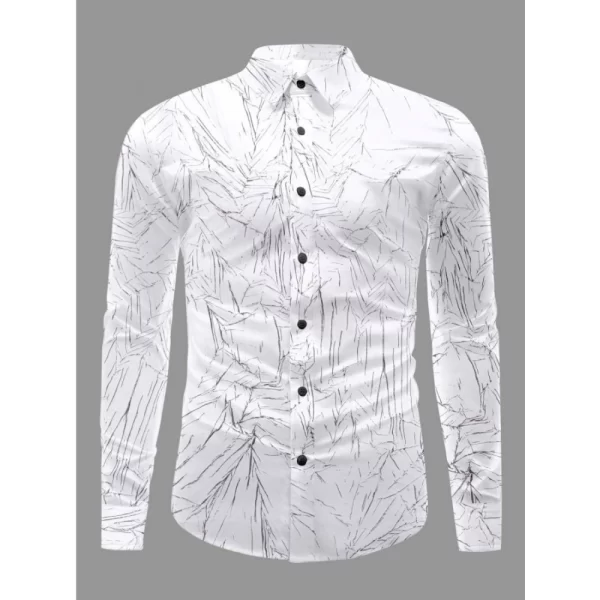 Generic Men's Casual PollyCotton Textured Full Sleeve Collar Shirt (Black)