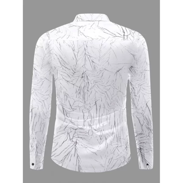Generic Men's Casual PollyCotton Textured Full Sleeve Collar Shirt (Black) - Image 4