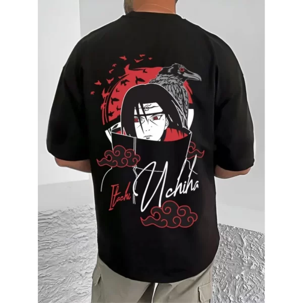 Generic Men's Casual Cotton Blend Printed Round Neck Half Sleeve T-Shirt (Black) - Image 4