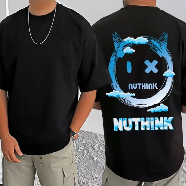Generic Men's Casual Cotton Blend Printed Round Neck Half Sleeve T-Shirt (Black) - Image 3