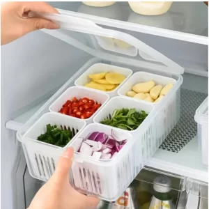 Generic Plastic Food Storage Box With Lid And 6 Compartments